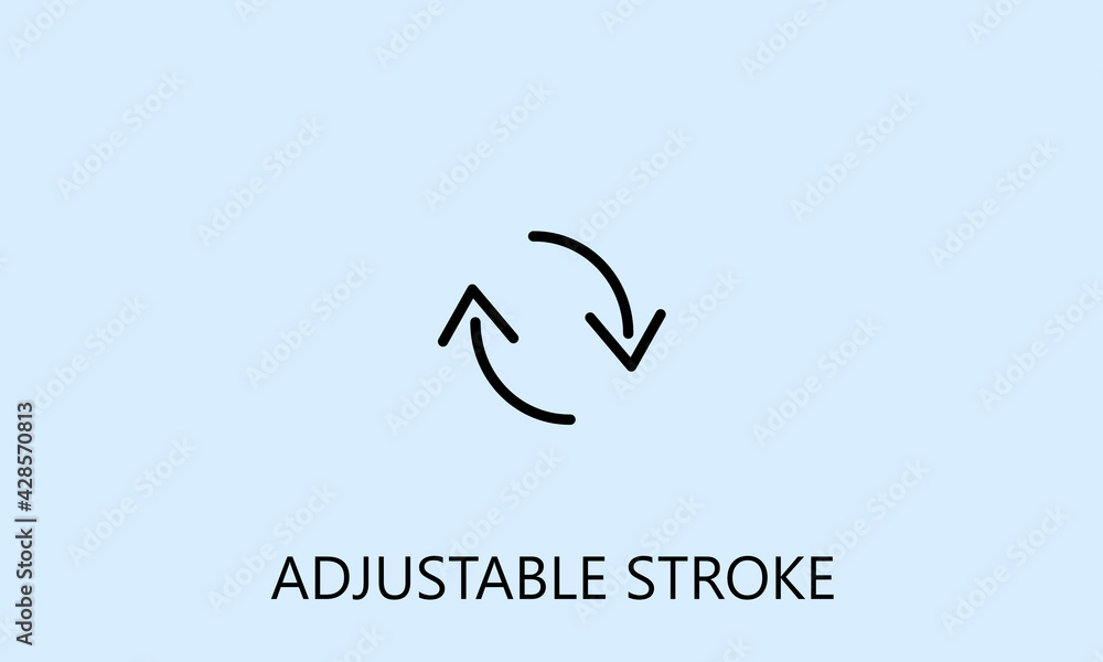 minimalistic refresh icon, logo or symbol with fully ajustable strokes minimalistic refresh icon, logo or symbol with fully ajustable strokes