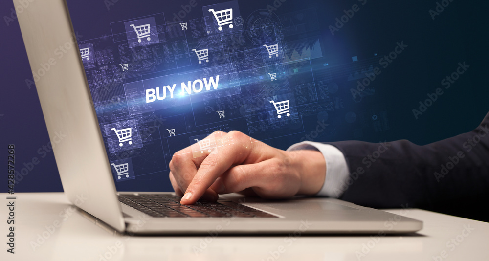 Businessman working on laptop concept Businessman working on laptop concept