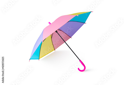 Umbrella pastel color or rainbow color on isolated white background