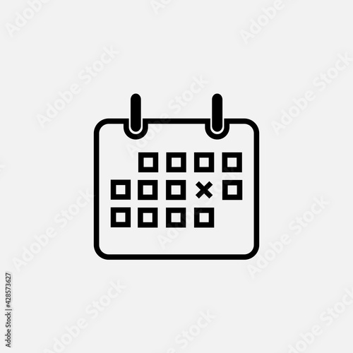 Calendar flat icon. Mark the date, holiday, important day concepts. Flat style design. Vector icon
