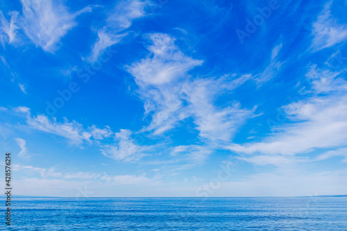 Beautiful calm blue sea and sky