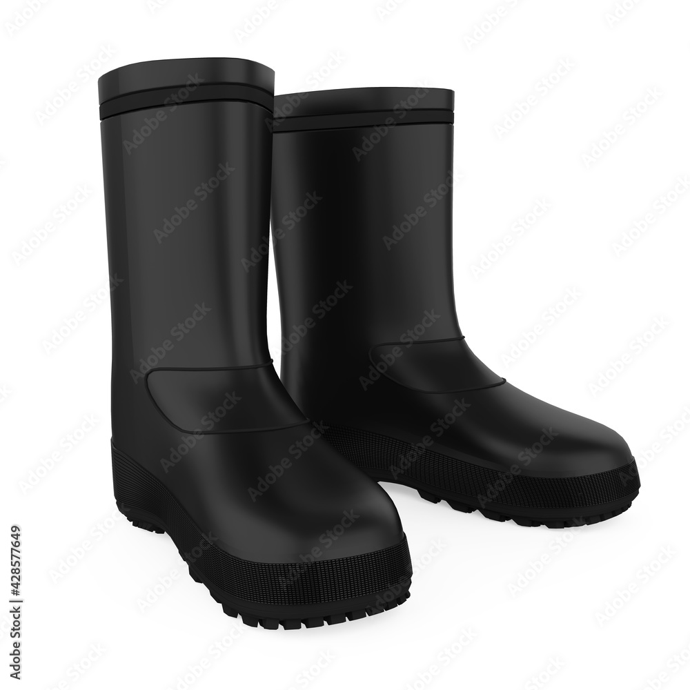 Black Gumboots Isolated Black Gumboots Isolated