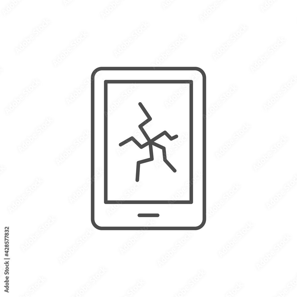 Broken device line outline icon Broken device line outline icon
