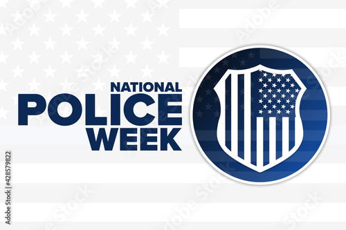 National Police Week. Holiday concept. Template for background, banner, card, poster with text inscription. Vector EPS10 illustration.