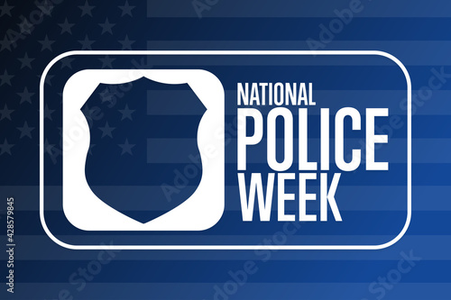 National Police Week. Holiday concept. Template for background, banner, card, poster with text inscription. Vector EPS10 illustration.