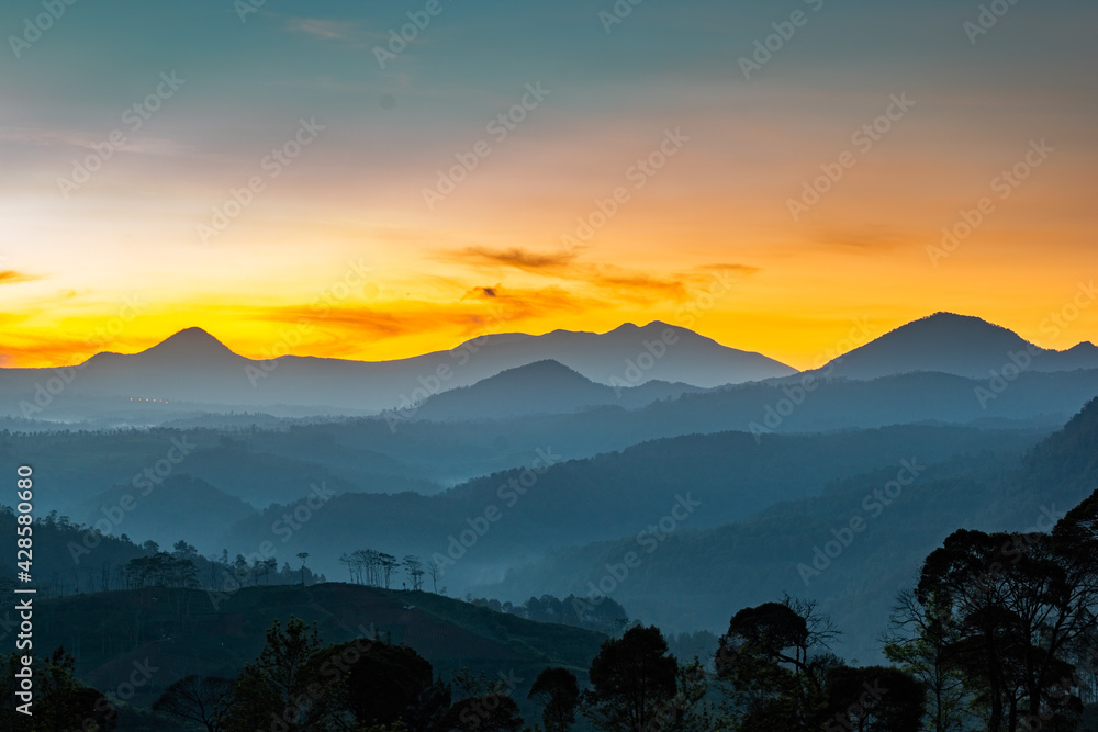 sunrise in the mountains