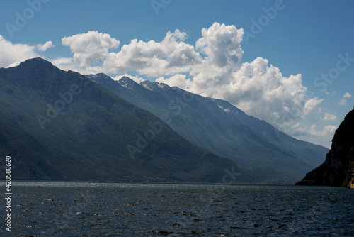 a landscape of mountains with lake