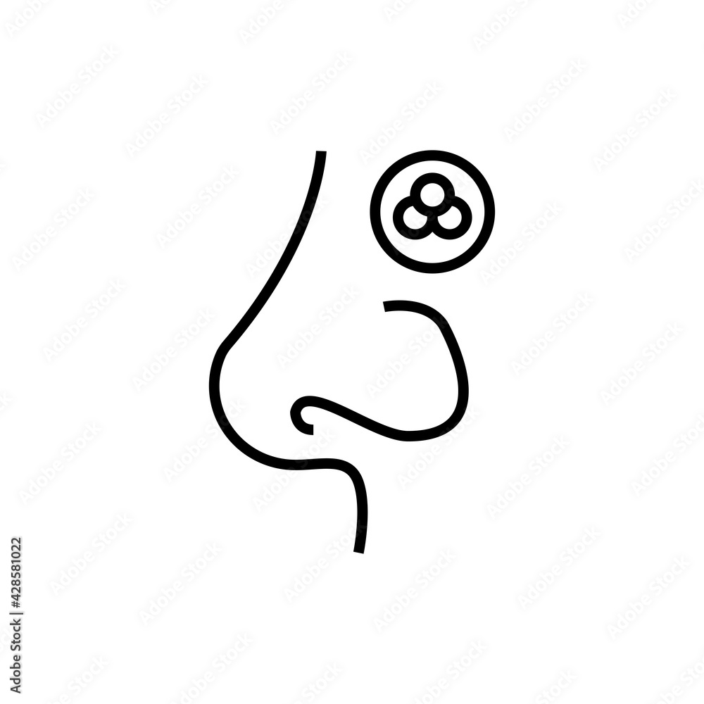 Fototapeta premium Nose cancer icon. Malignant neoplasm vector illustration.
