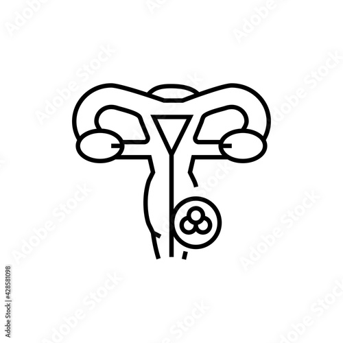 Cervical cancer icon. Malignant neoplasm vector illustration.