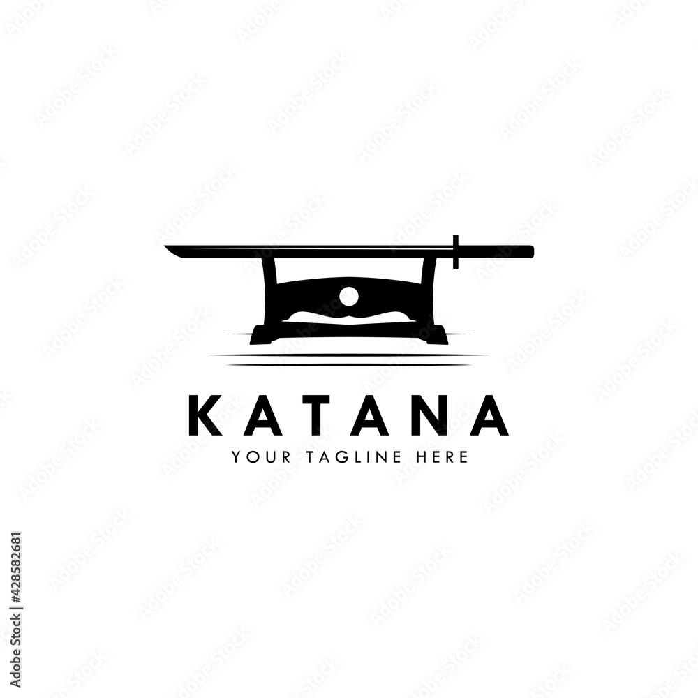 Katana swords - black and white vector design set of traditional Japanese weapon Katana swords - black and white vector design set of traditional Japanese weapon