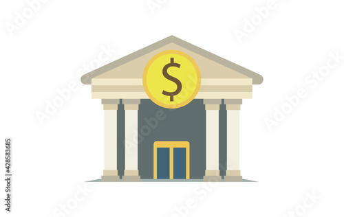 Bank building vector flat icon. Isolated Bank office emoji illustration