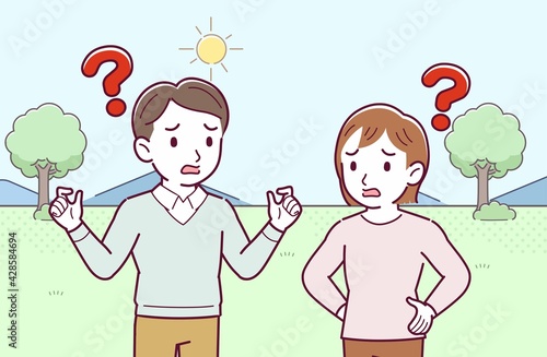 いつも一緒にいる若い夫婦