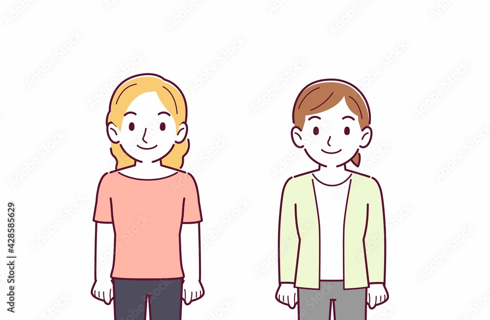 日本の女性と金髪の女性 日本の女性と金髪の女性