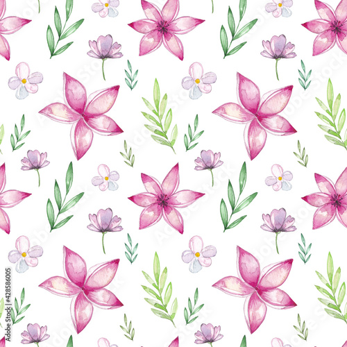 Watercolor floral seamless pattern