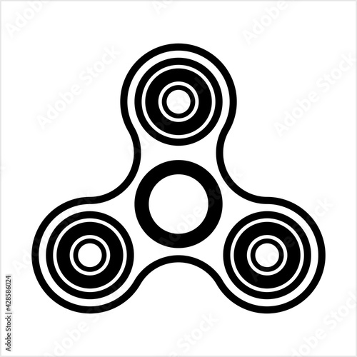 Toy Fidget Spinner Icon, Spin Along Its Axis Toy