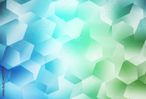 Light Blue, Green vector template in hexagonal style.