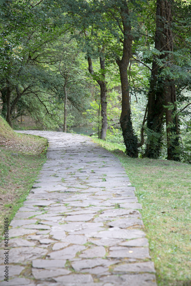 Footpath at Birthplace of Ebro River, Fontibre, Reinosa, Cantabria