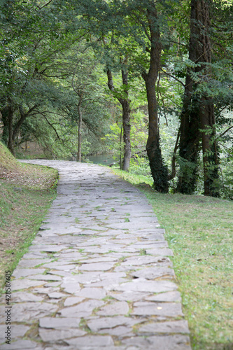 Obraz na płótnie Footpath at Birthplace of Ebro River, Fontibre, Reinosa, Cantabria w salonie