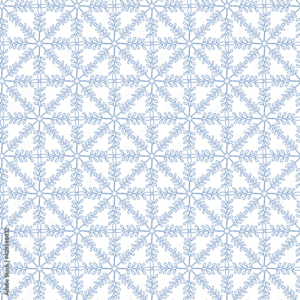 Abstract seamless pattern with snowflakes