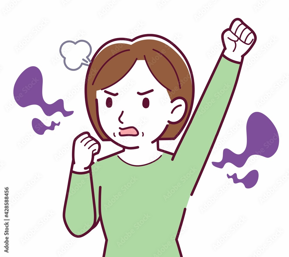 Middle-aged woman in green clothes Middle-aged woman in green clothes