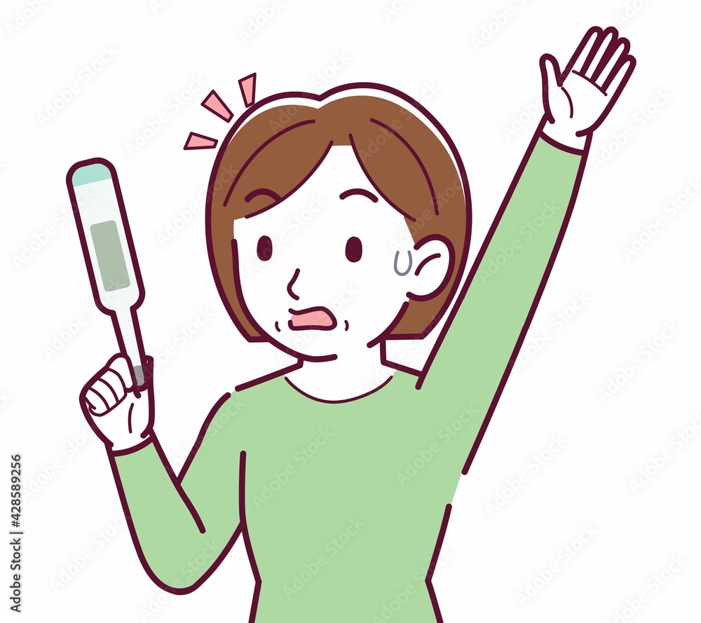 Middle-aged woman in green clothes Middle-aged woman in green clothes