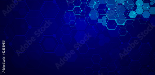 Medical background design. Geometric abstract background with hexagons.