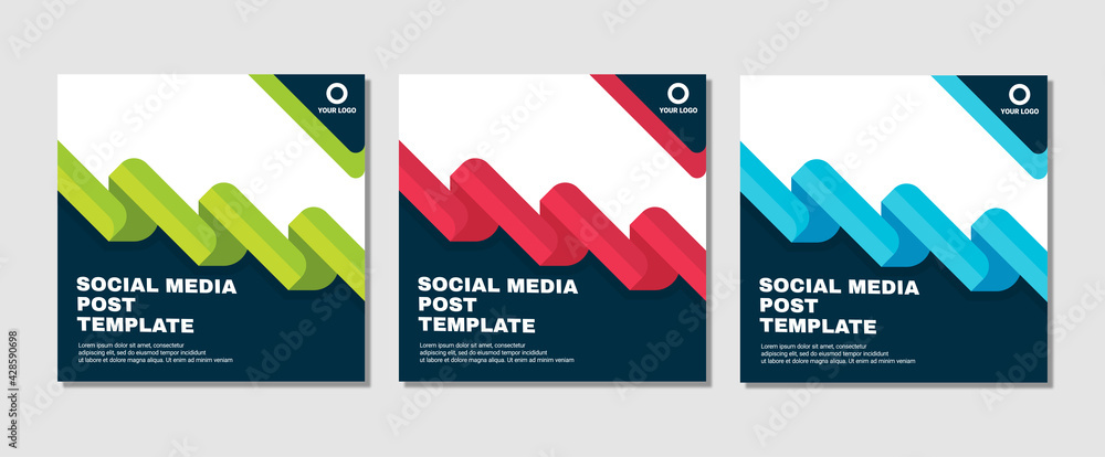Set of modern abstract Unique Editable instagram post template. Promotional web banner for social media post. Elegant sale ads and discount promo