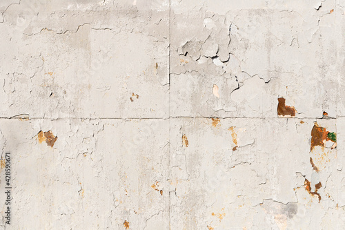 Painted gray rusty iron wall with abstract texture and cross line Background