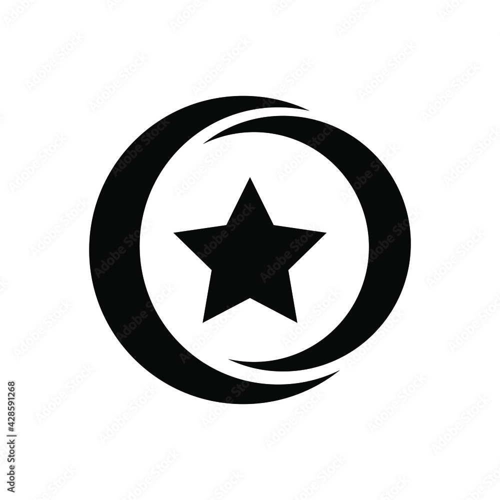 moon and star icon on white background moon and star icon on white background