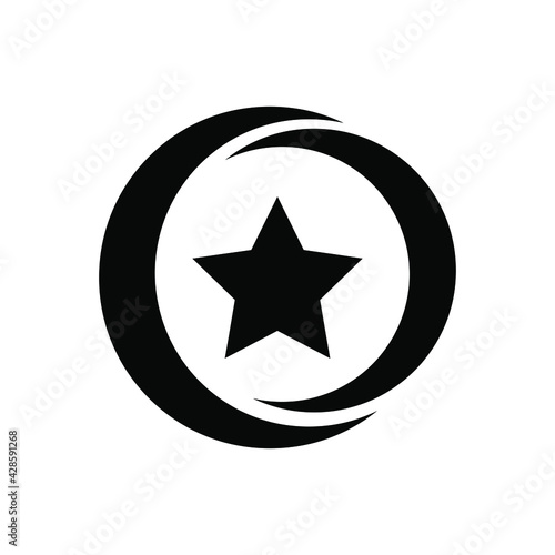 moon and star icon on white background