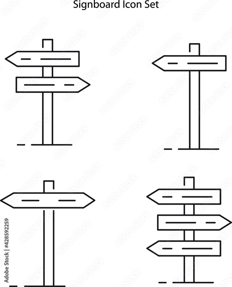 signboard icon set isolated on white background. signboard icon thin line outline linear signboard symbol for logo, web, app, UI. signboard icon simple sign. signboard icon set isolated on white background. signboard icon thin line outline linear signboard symbol for logo, web, app, UI. signboard icon simple sign.