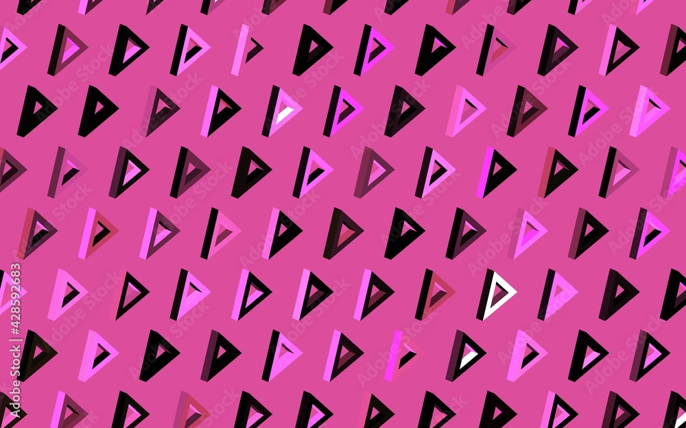 Dark Pink, Yellow vector template with crystals, triangles.