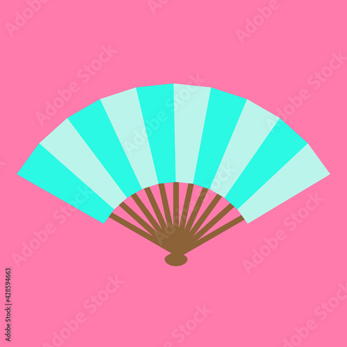                                                                                Green folding fan