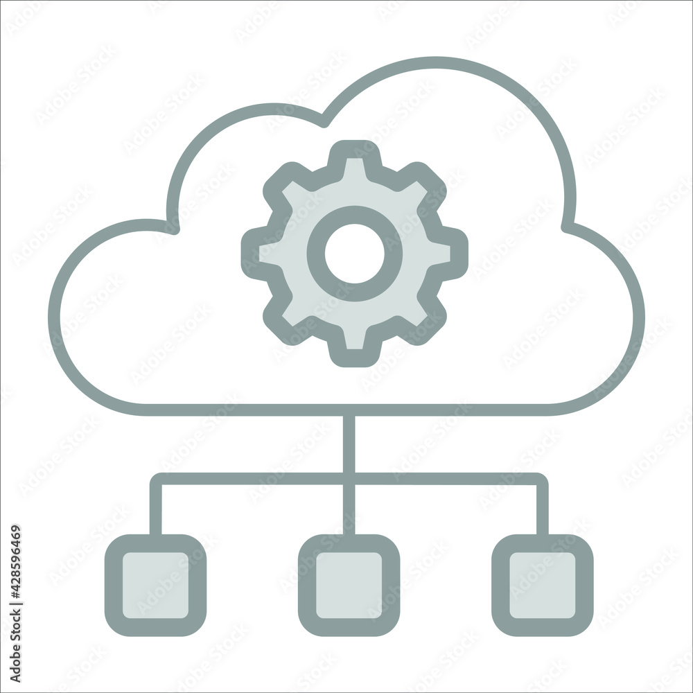 cloud network icon modern illustration cloud network icon modern illustration
