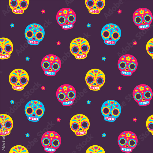 Mexican sugar skulls pattern