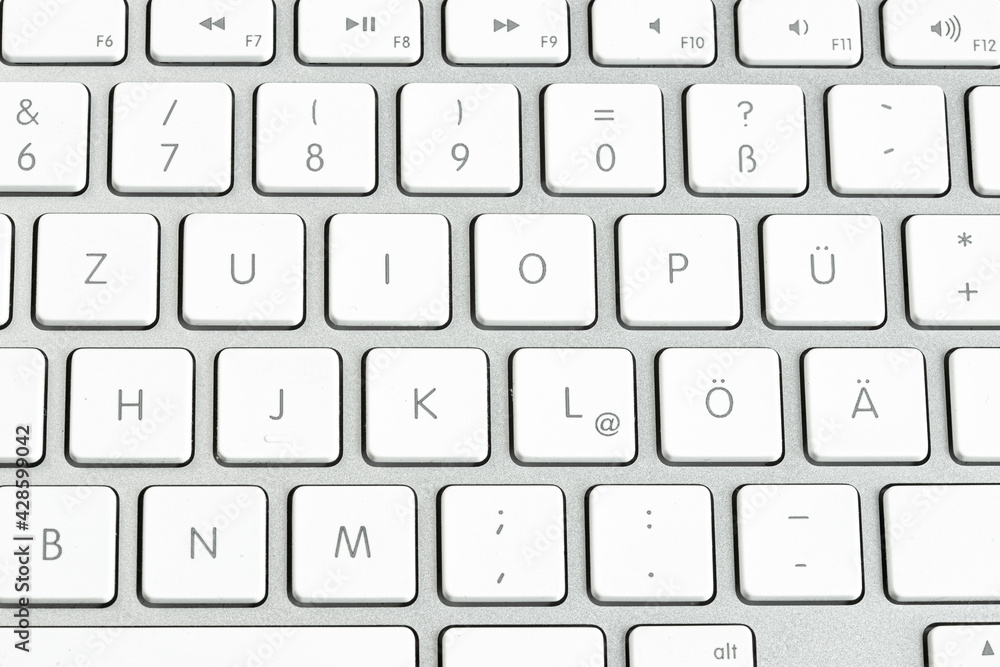 close up computer keyboard white