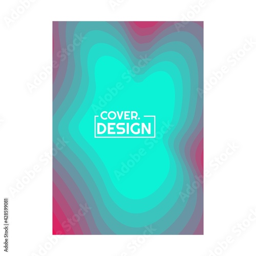 colorful blue water violet halftone gradient simple portrait cover design vector illustration