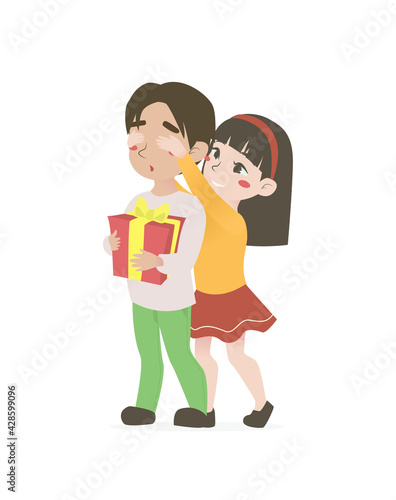the boy wanted to surprise the girl 