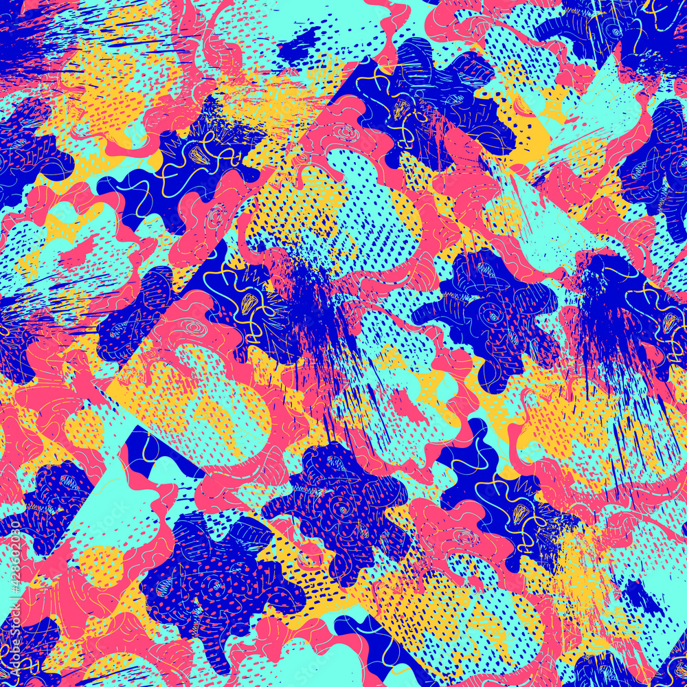 Seamless abstract urban colorful pattern