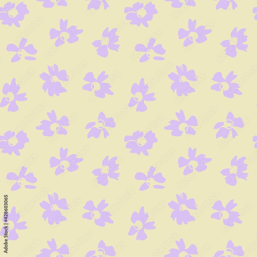 Pastel Botanical Floral Seamless Pattern Background