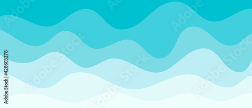 Background with waves of the sea, template for splash. Blue are trendy pastel shades for summer designs. © Nadzeya Pakhomava
