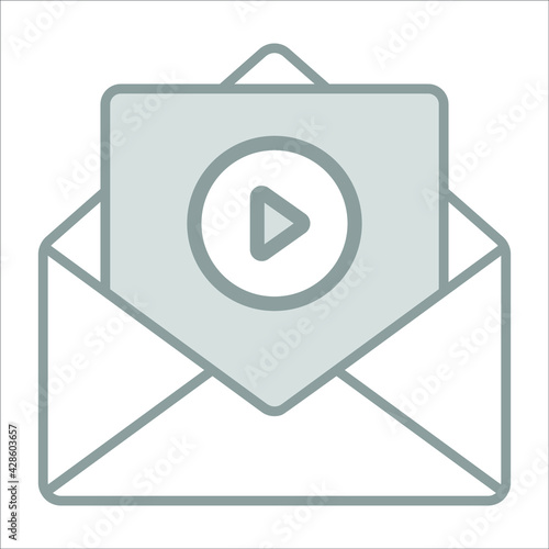 video mail icon modern illustration