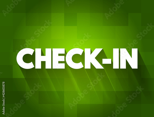 Check-In text quote, concept background