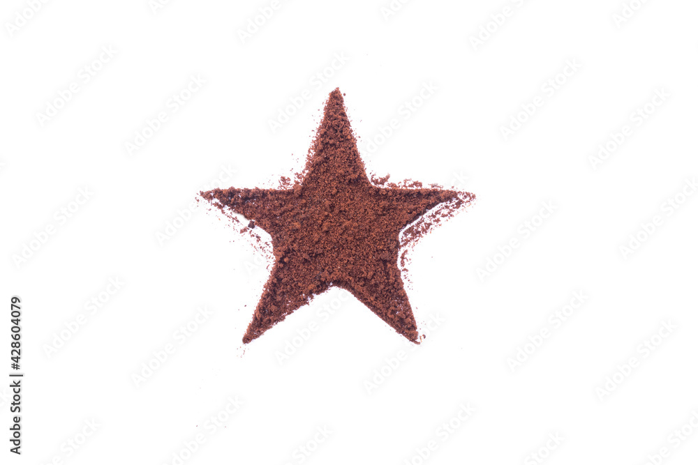 Coffee or chocolate powder Instant coffee, pile of powdered isolated on white background Coffee or chocolate powder Instant coffee, pile of powdered isolated on white background