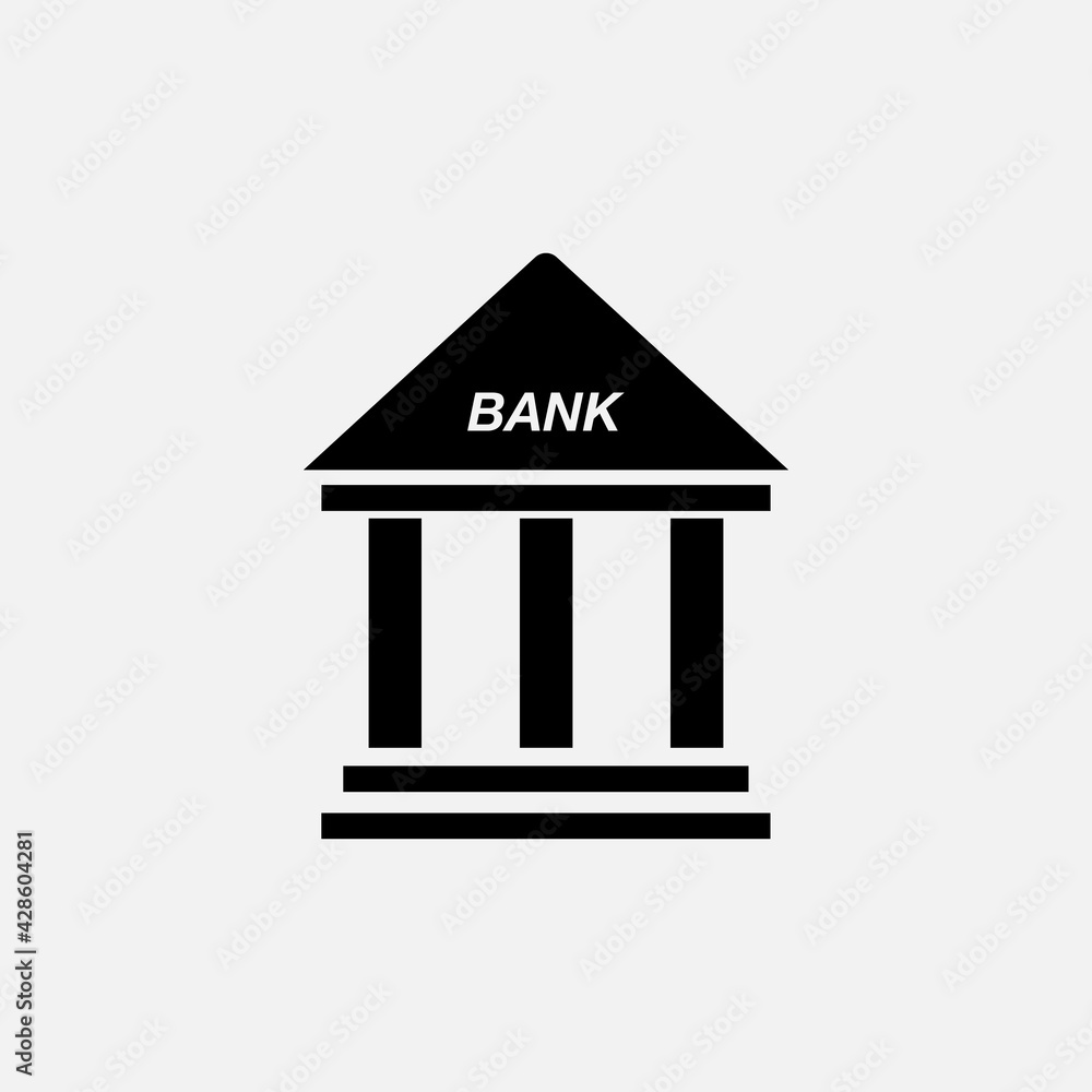 Bank Icon. Business centre illustration on white background. simple modern icon design illustration. Bank Icon. Business centre illustration on white background. simple modern icon design illustration.