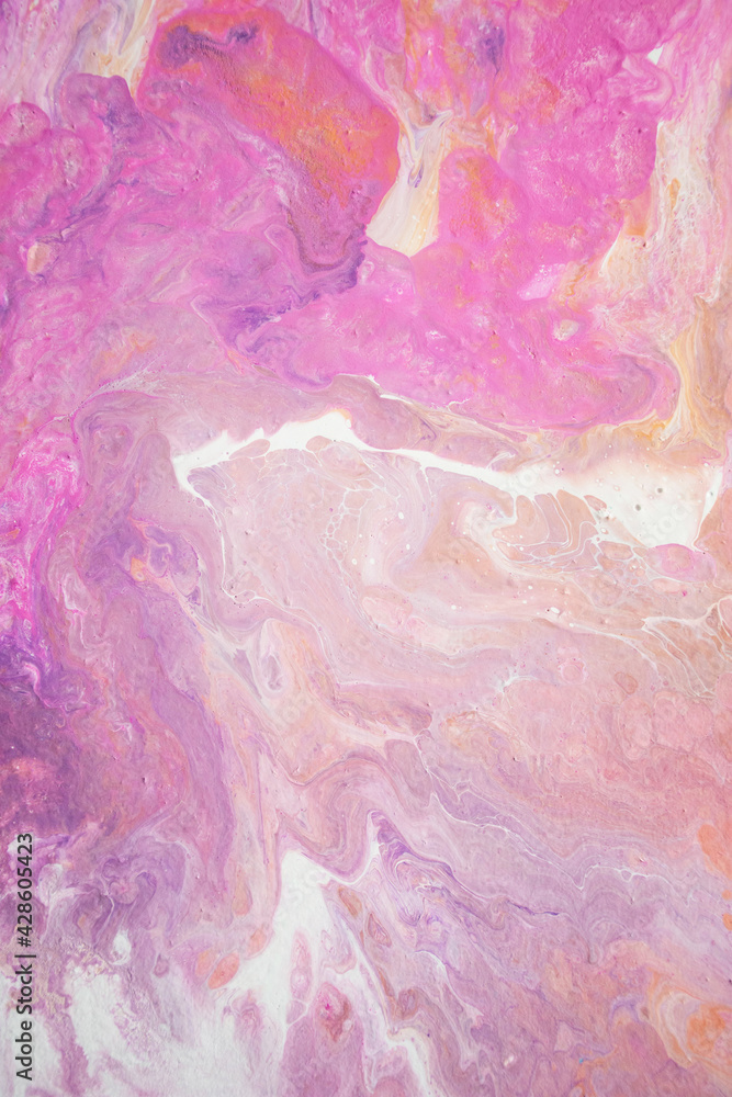 Fototapeta premium Hand painted background. Mixed acrylic paints. Liquid marble texture.