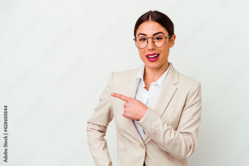 Young business caucasian woman isolated on white background Young business caucasian woman isolated on white background