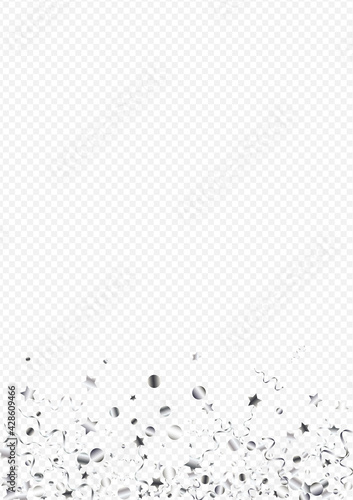 Silver Star Fun Vector Transparent Background.