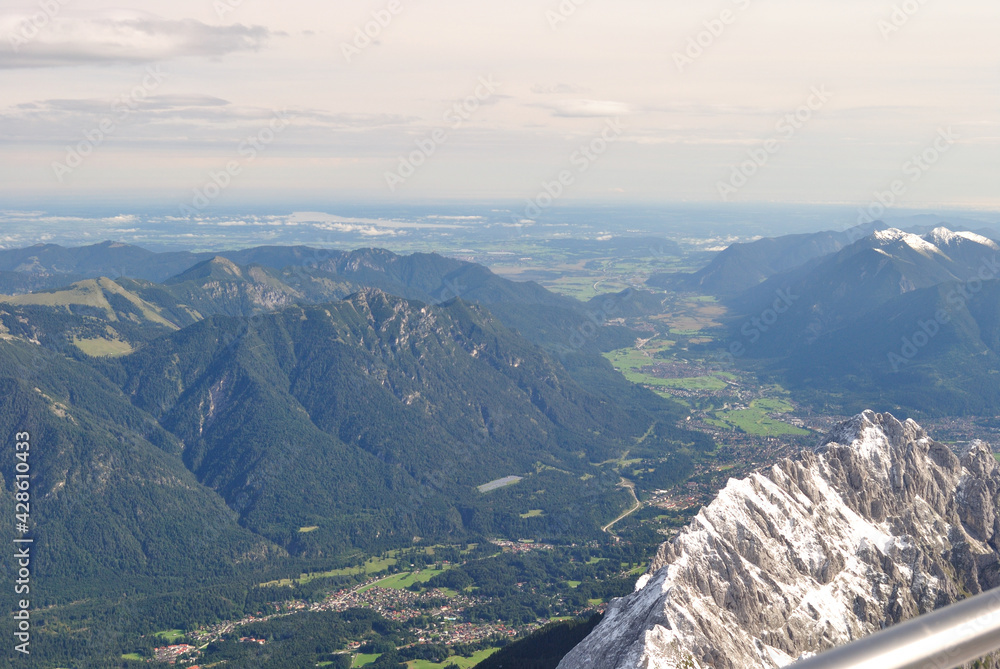 Mountain from the Alps with hills and forest and towns