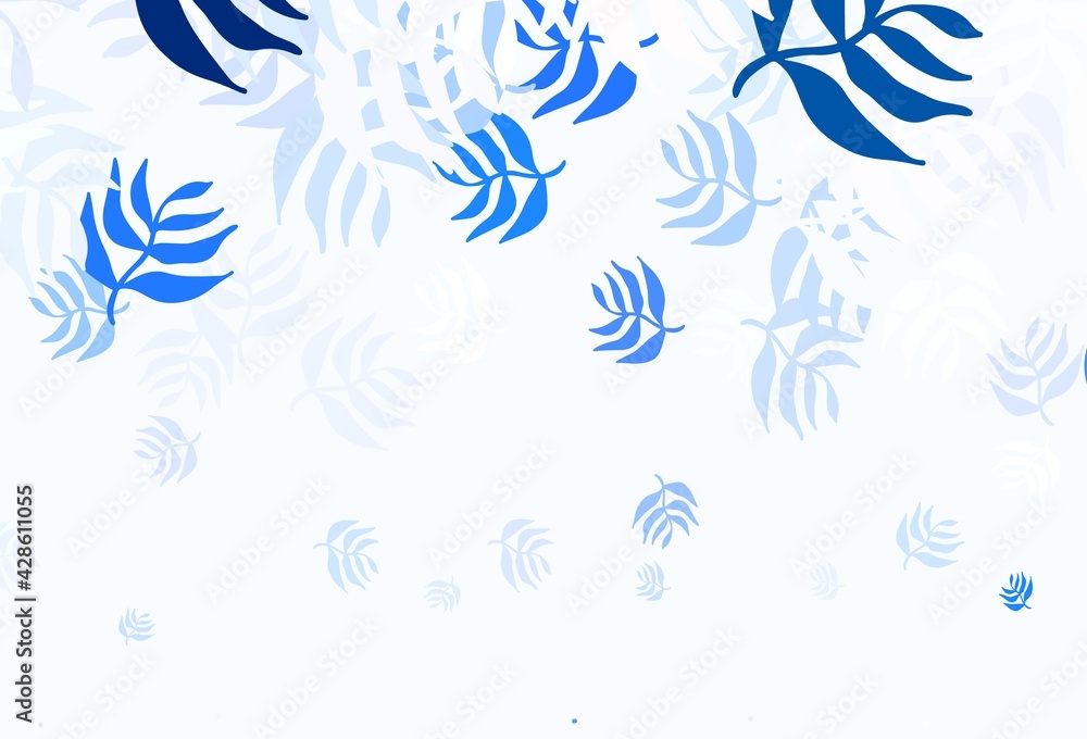 Obraz premium Light Gray vector doodle pattern with leaves.